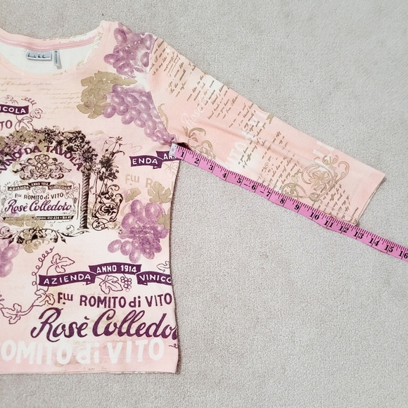 Nicole Miller WINE 100% Cotton 3/4 Sleeve Shirt Top Womans Size Medium  Winery - Picture 8 of 11